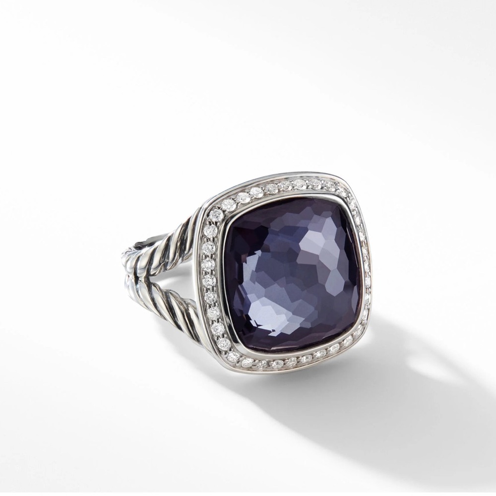 David Yurman Moonlight Ice Albion Amethyst Diamond Ring .925 - Picture 9 of 15